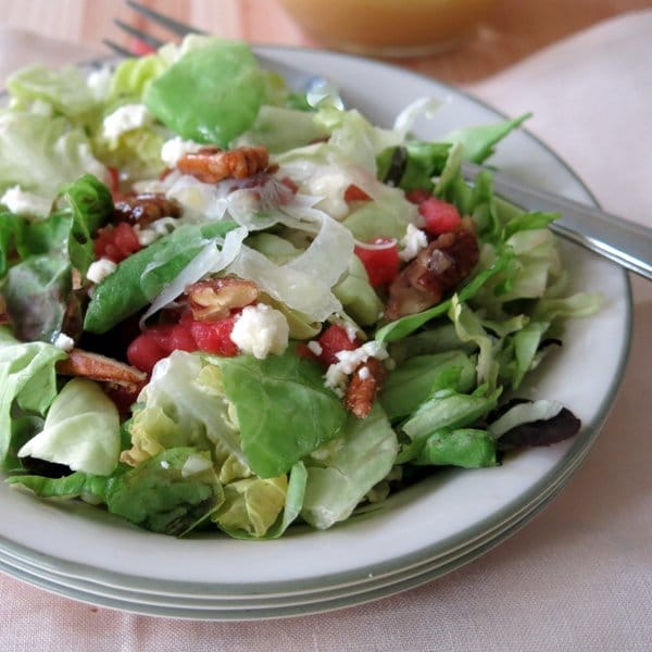 Fancy Salad with Fennel, Feta, Watermelon & Pecans - The Dinner-Mom