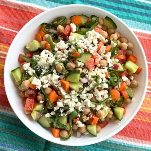 CHICKPEA CUCUMBER FETA SALAD 🥗 by @thenakdlife This salad is the