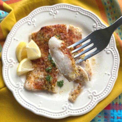 Baked Corvina Recipe with Lemon Pepper Crust - The Dinner-Mom